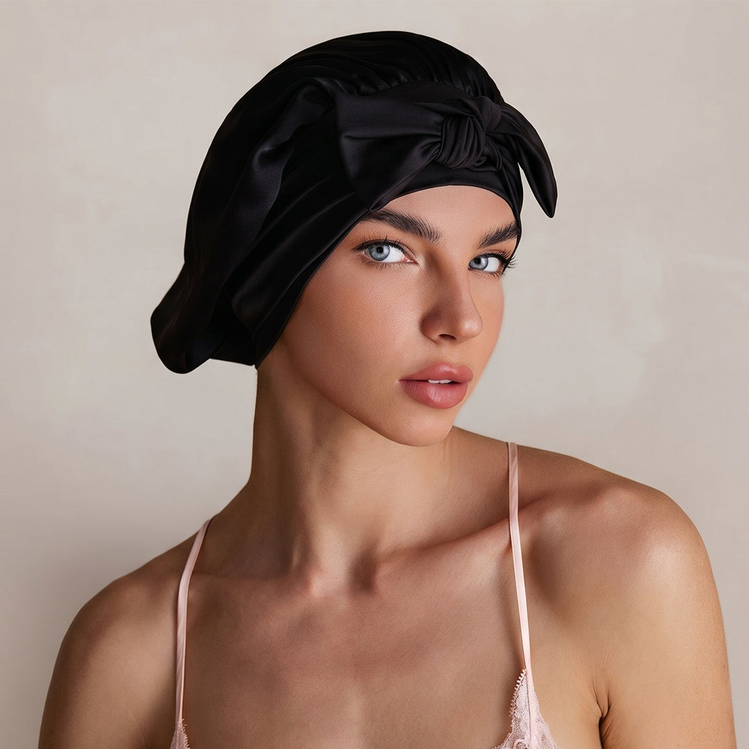 Pure Silk Bowknot Tie Bonnet