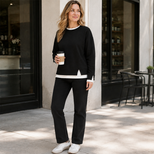 Women’s Faux-Layered Oversized Sweatshirt