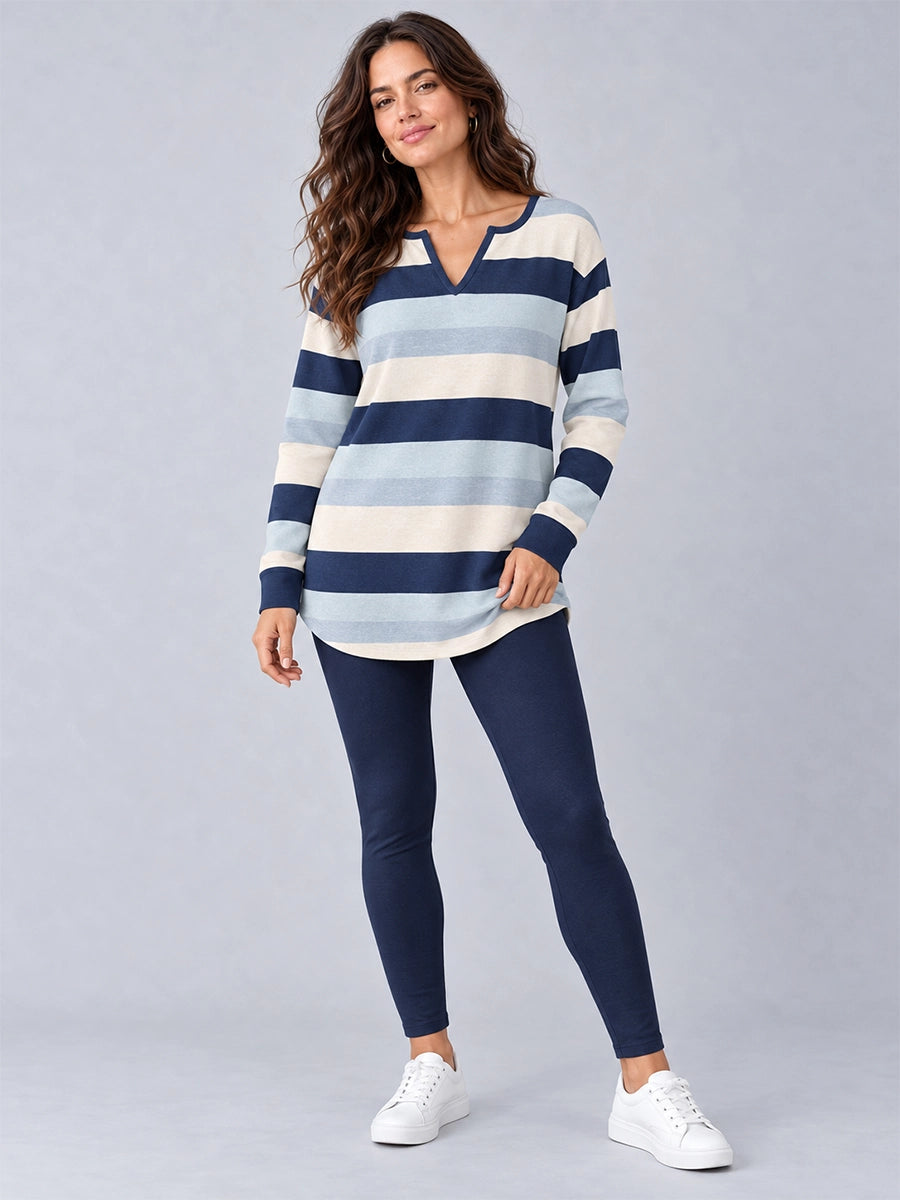 Women's Colorblock Long-Sleeve Top and Leggings Set