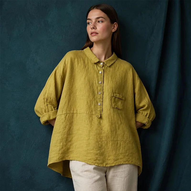 Women’s Relaxed Textured Button-Front Shirt