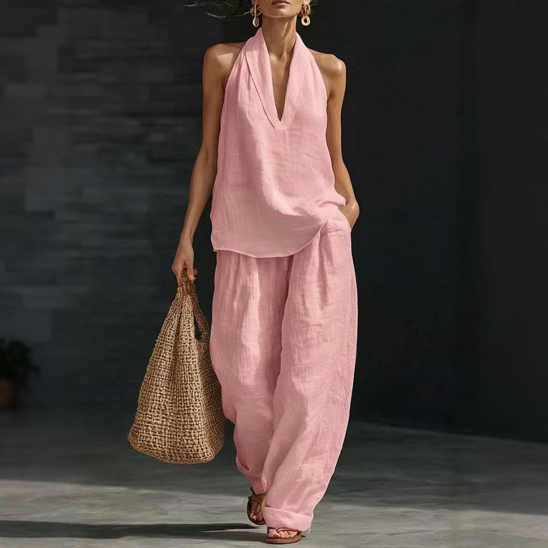 V-Neck Tank Top & Pants Set