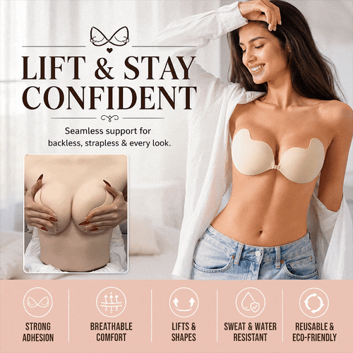 Seamless Invisible Reusable Backless Strapless Adhesive Bra 2 pack set