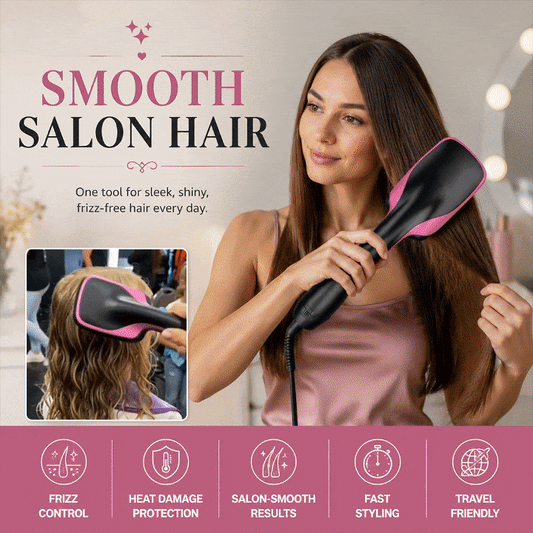 2-in-1 Multi-Functional Hot Air Brush, Wet Dry Hair Dryer Comb
