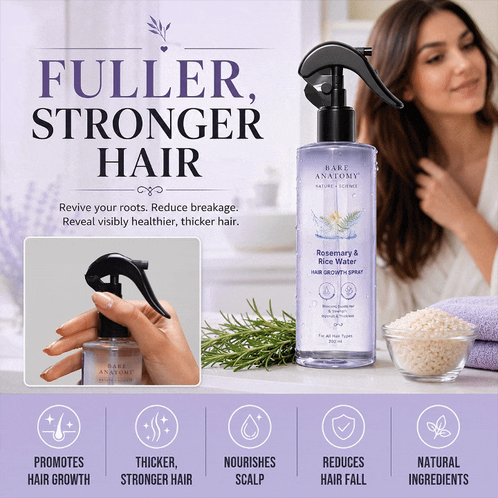 Rosemary Water Spray For Hair Growth With Rice Water 100% Natural Extract
