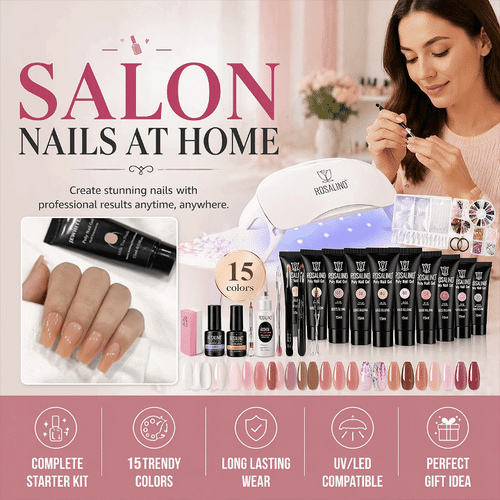 15Pcs Nail Extension Gel Kit, Professional Builder Gel Nail Art Set for DIY Salon Use