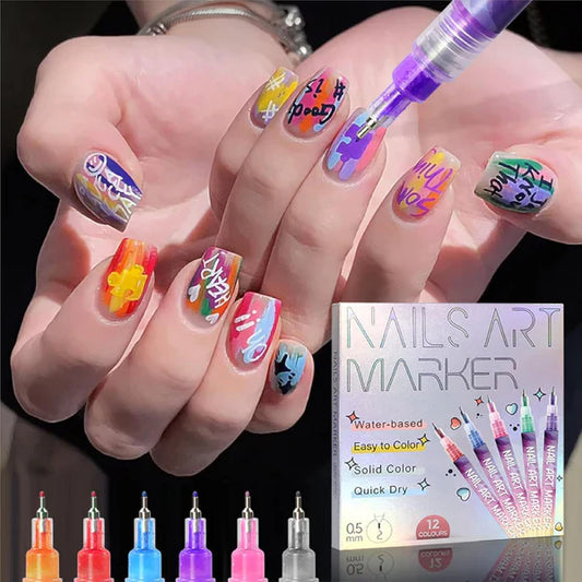 Precision Acrylic Nail Art Pen Set(12pcs)