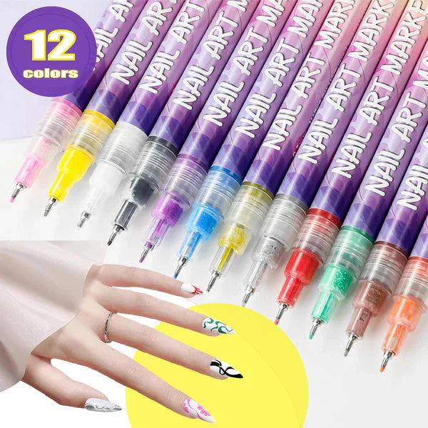 Precision Acrylic Nail Art Pen Set(12pcs)