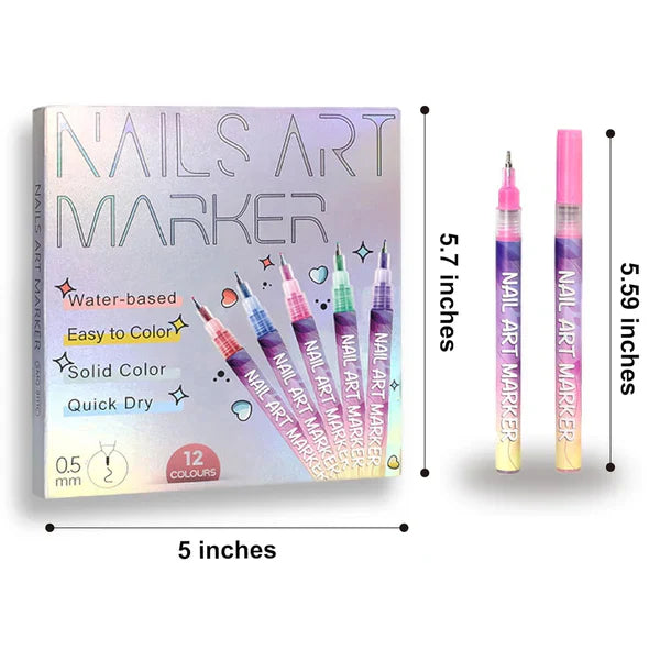 Precision Acrylic Nail Art Pen Set(12pcs)