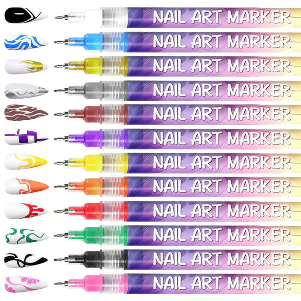 Precision Acrylic Nail Art Pen Set(12pcs)