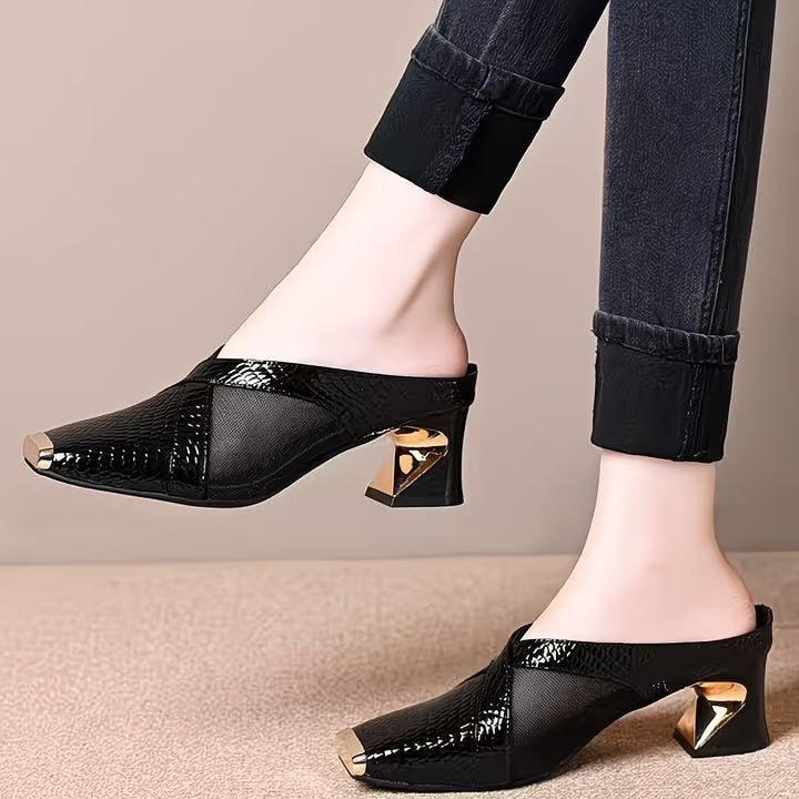 Colette Square Toe Mesh Mules – All-Match Comfort Flats