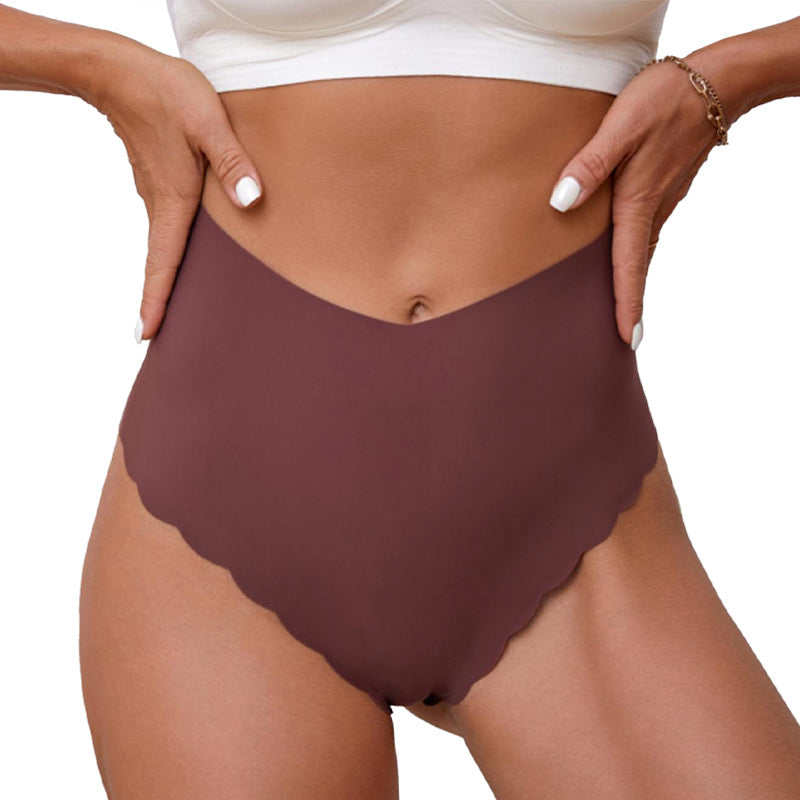 High-Waisted Seamless Ice Silk Thong 3 Pack