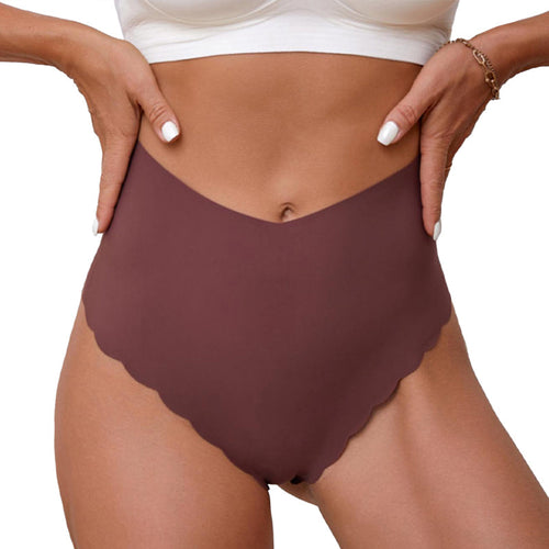 High-Waisted Seamless Ice Silk Thong 3 Pack