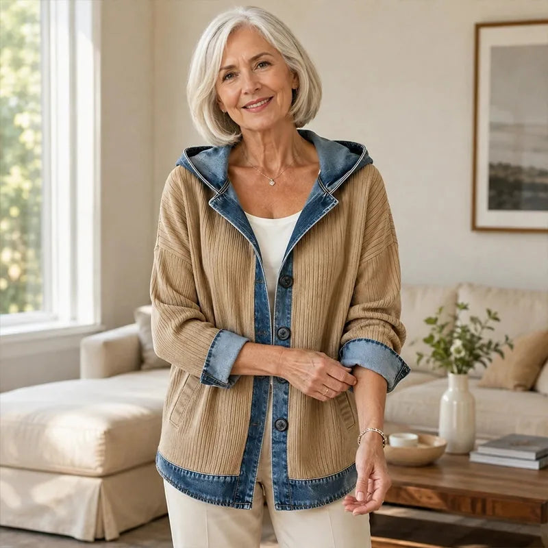 Women’s Printed Patchwork Casual Jacket