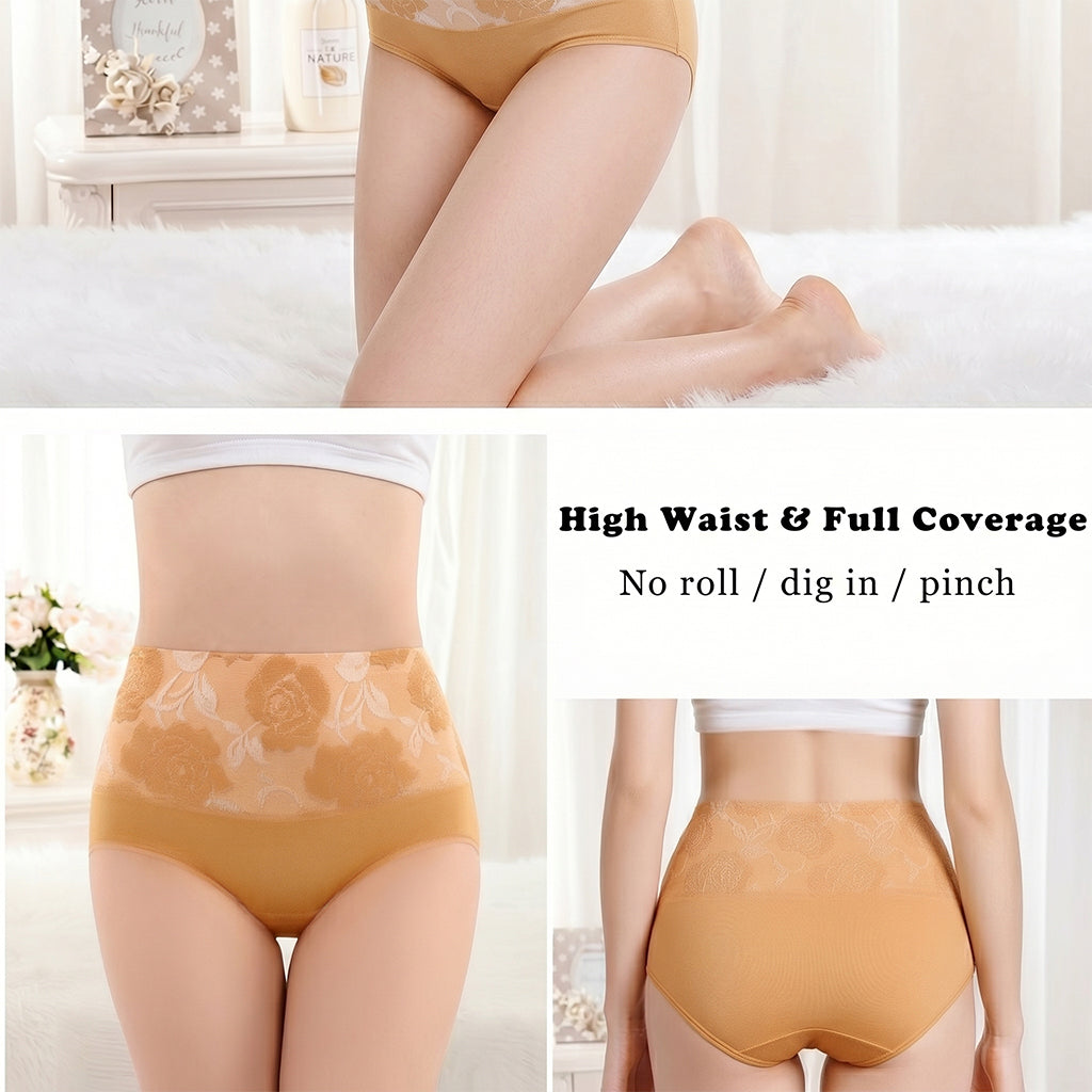 Elastic Printed High-Waist Panties
