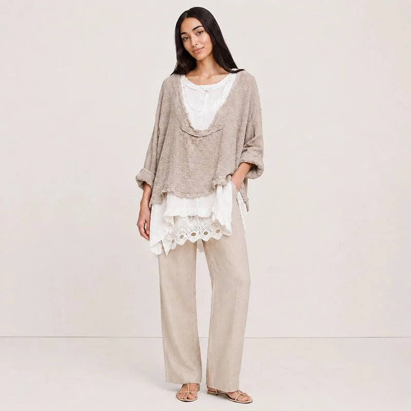Women’s Deep-V Layered Two-Piece Top Set