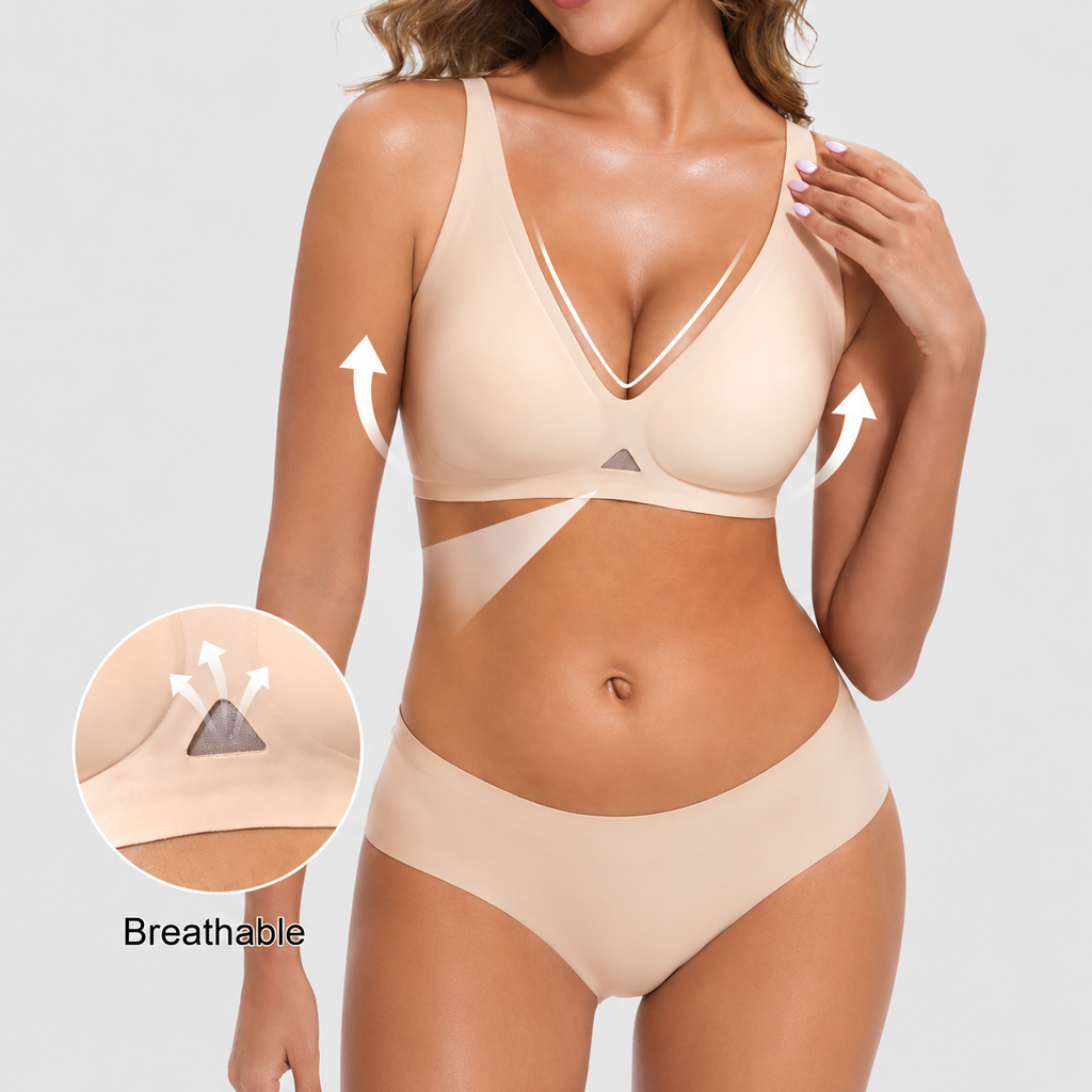 Wireless Seamless Push-Up Bra 2-Piece Set