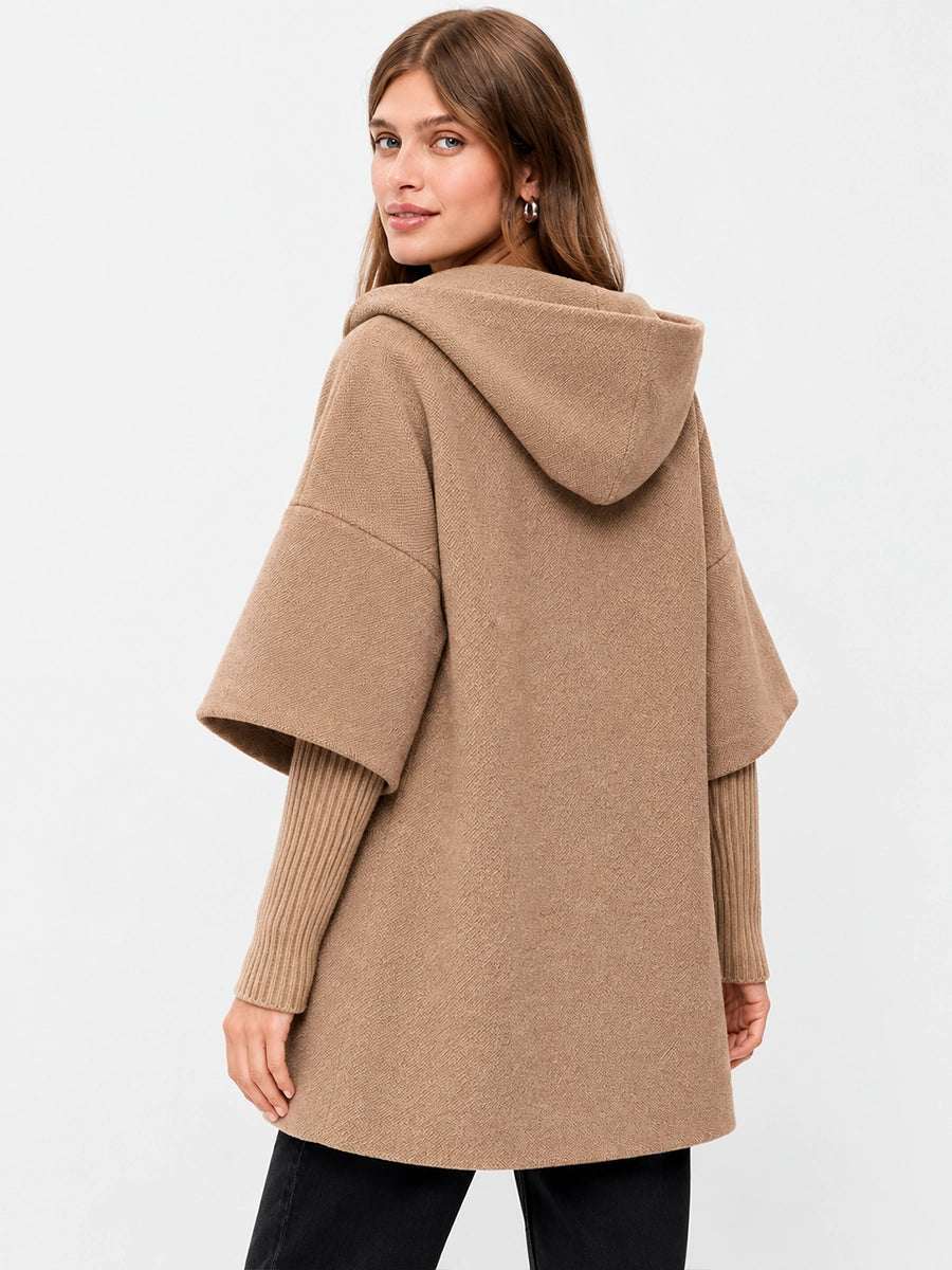Women’s Faux Two-Piece Hooded Jacket for Casual Layering