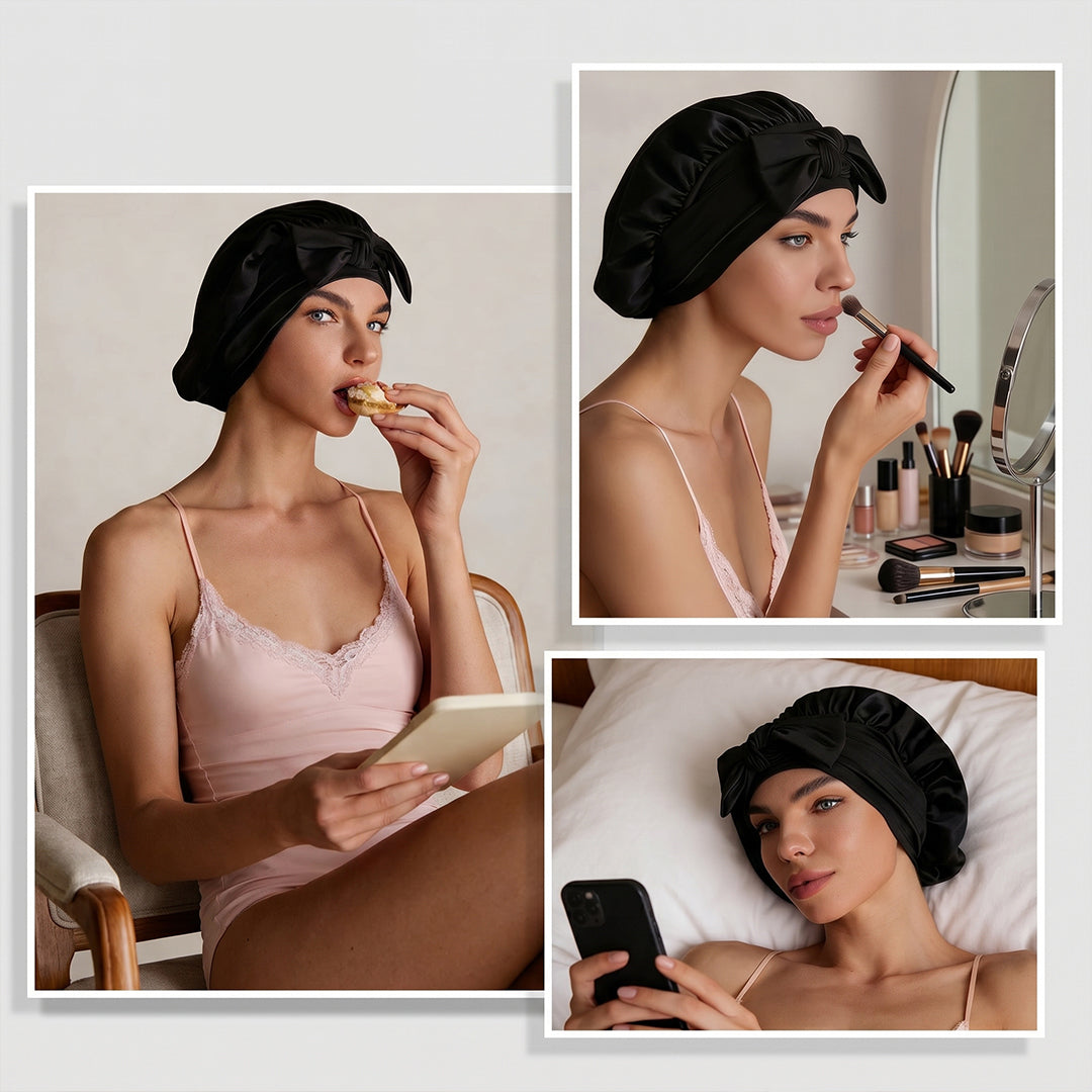 Pure Silk Bowknot Tie Bonnet