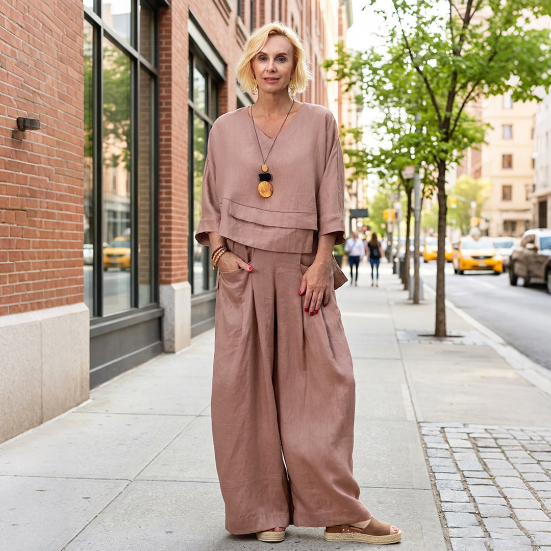 Relaxed Two-Piece Wide-Leg Set