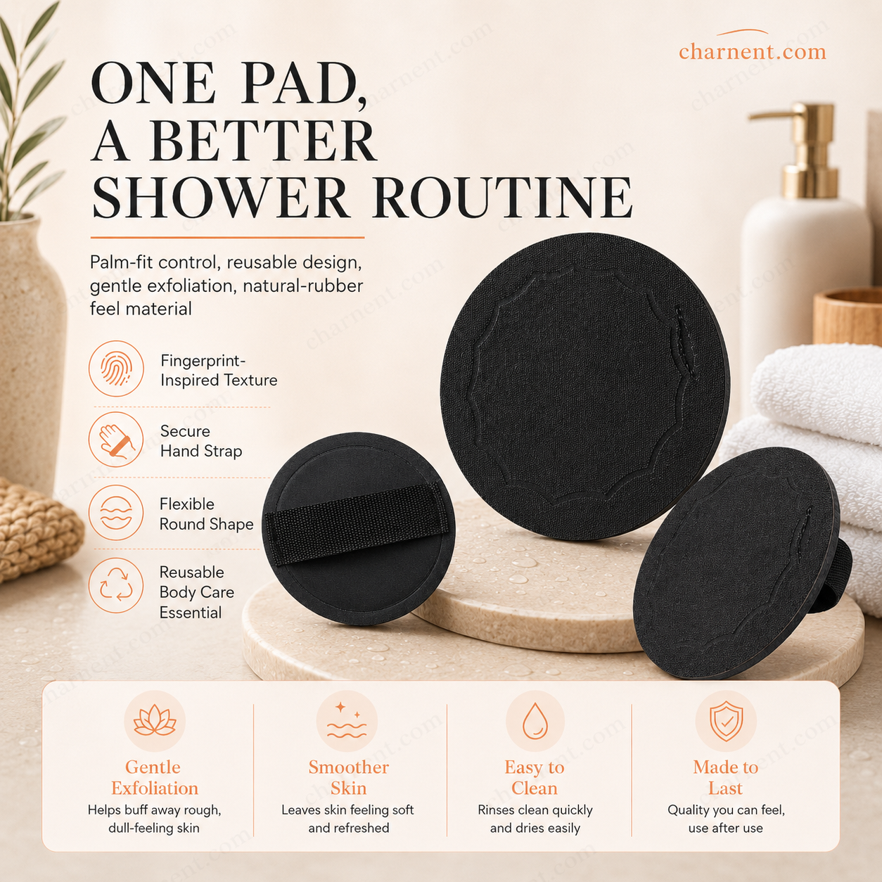 🧖‍♀️5 PCS Scrub Bath Pads – Gently exfoliate. unclog pores. reveal brighter skin. Durable rubber. easy to rinse. ✨🛀