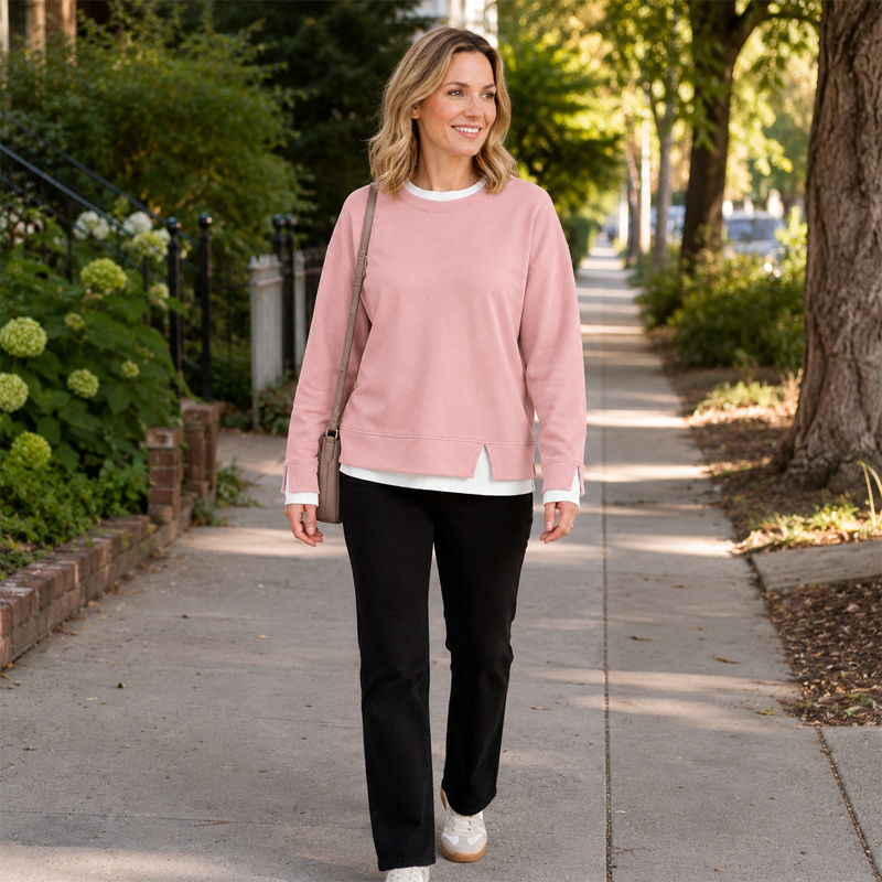 Women’s Faux-Layered Oversized Sweatshirt
