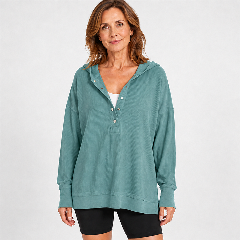 Women’s Flocked Long-Sleeve Hooded Sweatshirt