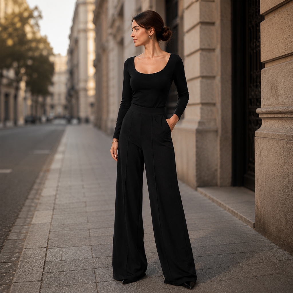 High Waist Straight Leg Casual Dress Pants