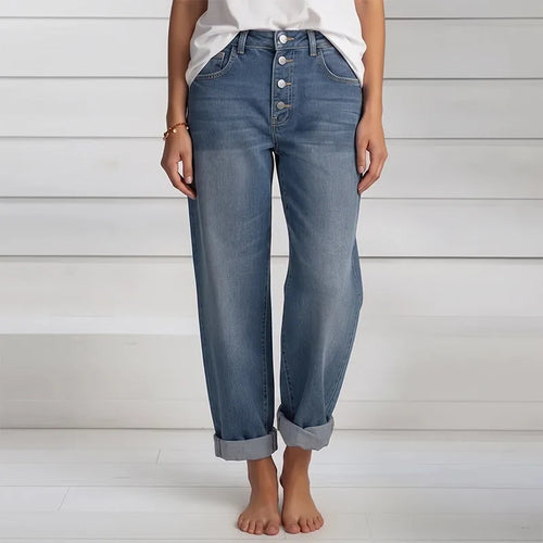 Women’s High-Waist Button-Fly Wide-Leg Jeans