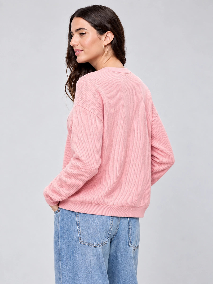 Women's Purple Art-Print Crewneck Sweatshirt