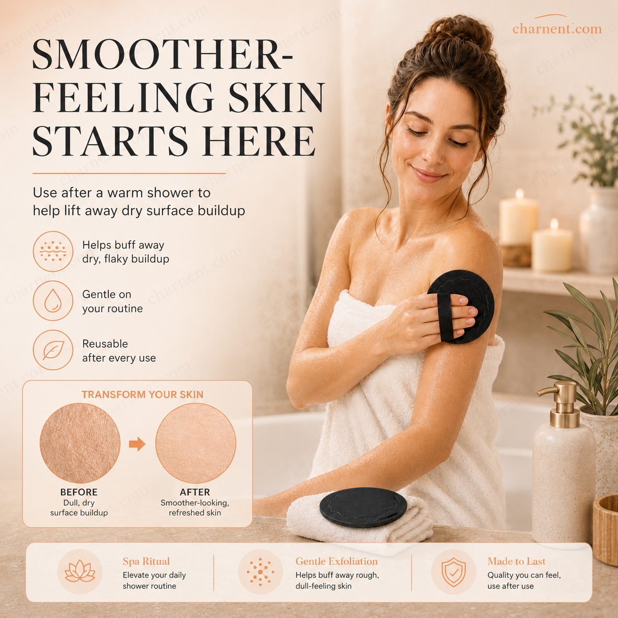 🧖‍♀️5 PCS Scrub Bath Pads – Gently exfoliate. unclog pores. reveal brighter skin. Durable rubber. easy to rinse. ✨🛀