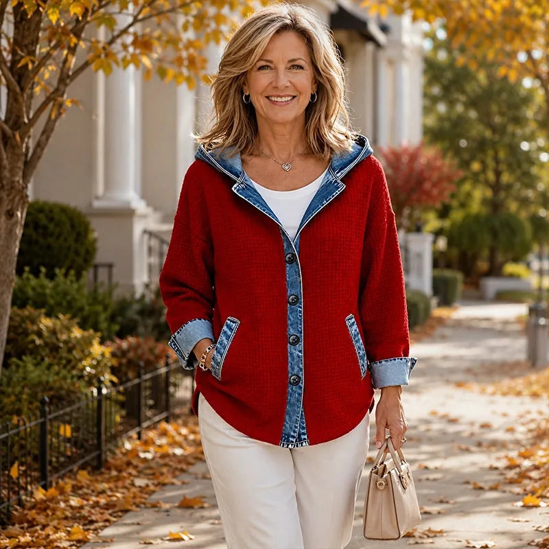 Women’s Printed Patchwork Casual Jacket