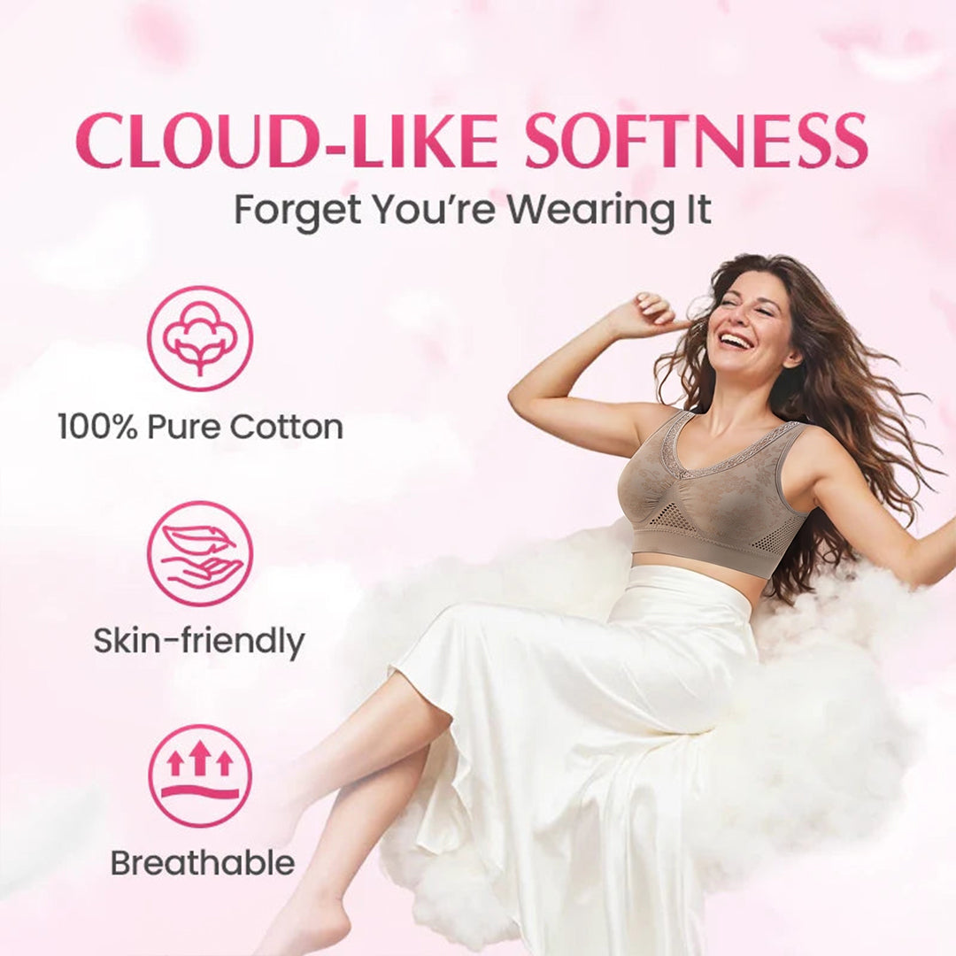 Lace Trim Breathable Bra 2 Pcs
