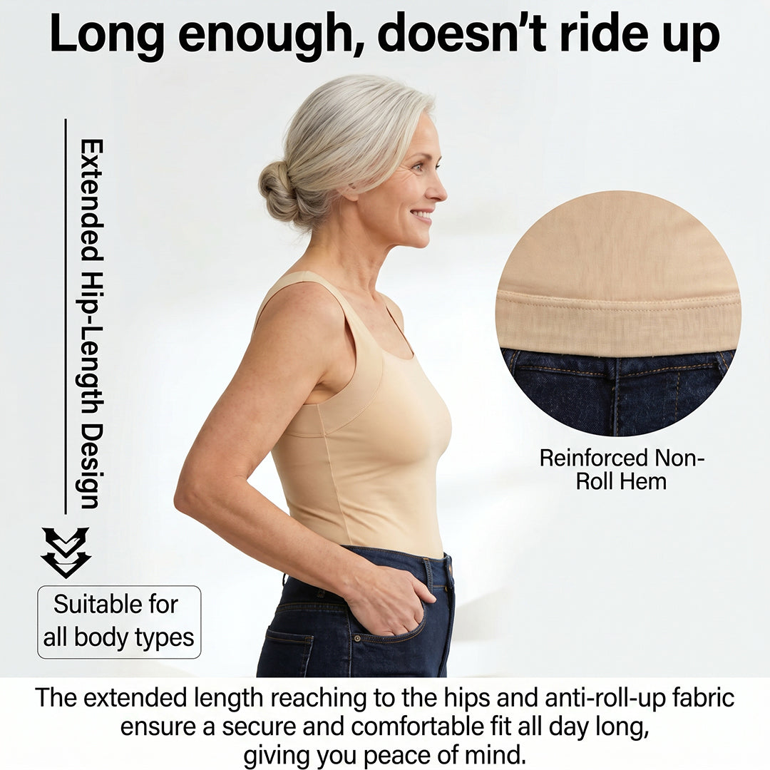 Women's U Neck Thermal Tank Tops with Built-In Bra