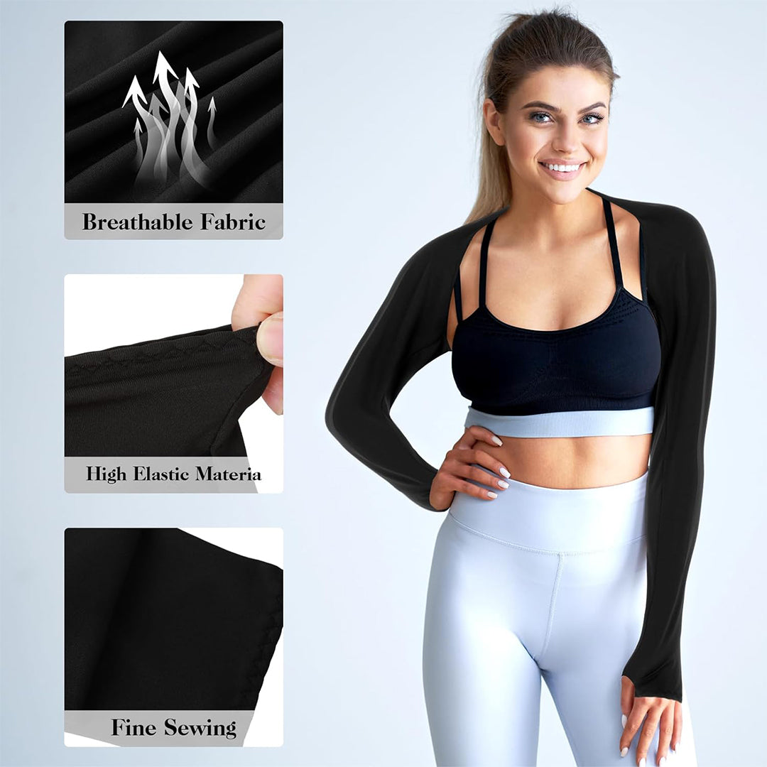 Cooling Shawl Arm Sleeves Sun Protection with Finger Hole Anti-UV-2 PCS