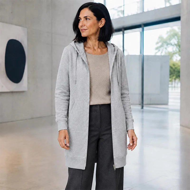 Women’s Longline Casual Hooded Jacket