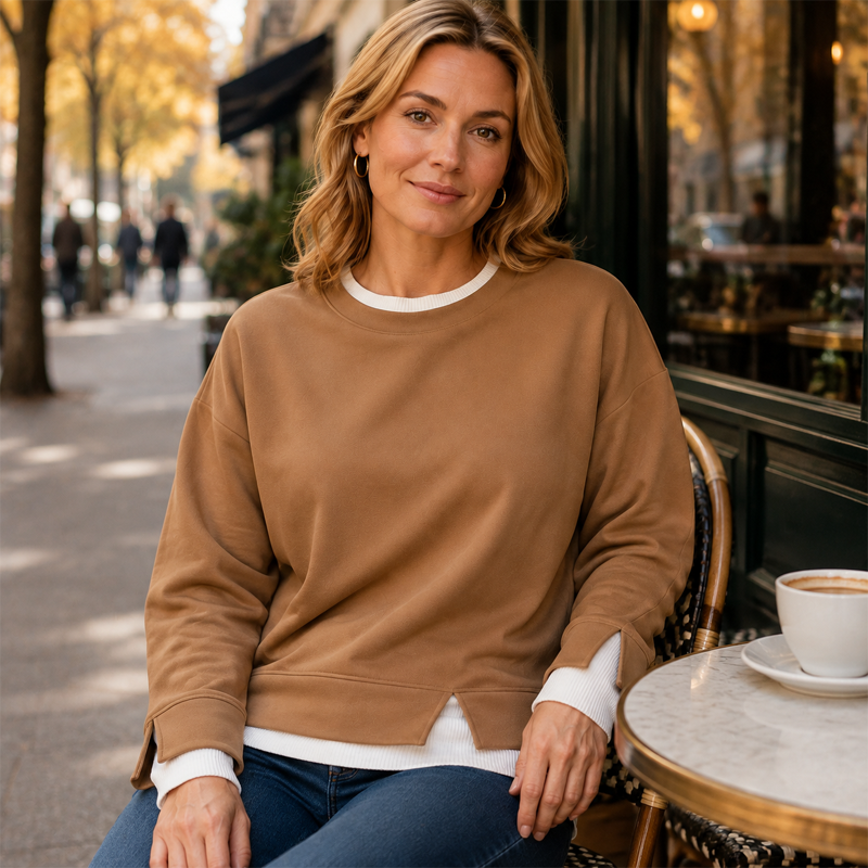Women’s Faux-Layered Oversized Sweatshirt