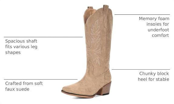 Women’s Embroidered Floral Western Knee-High Boots