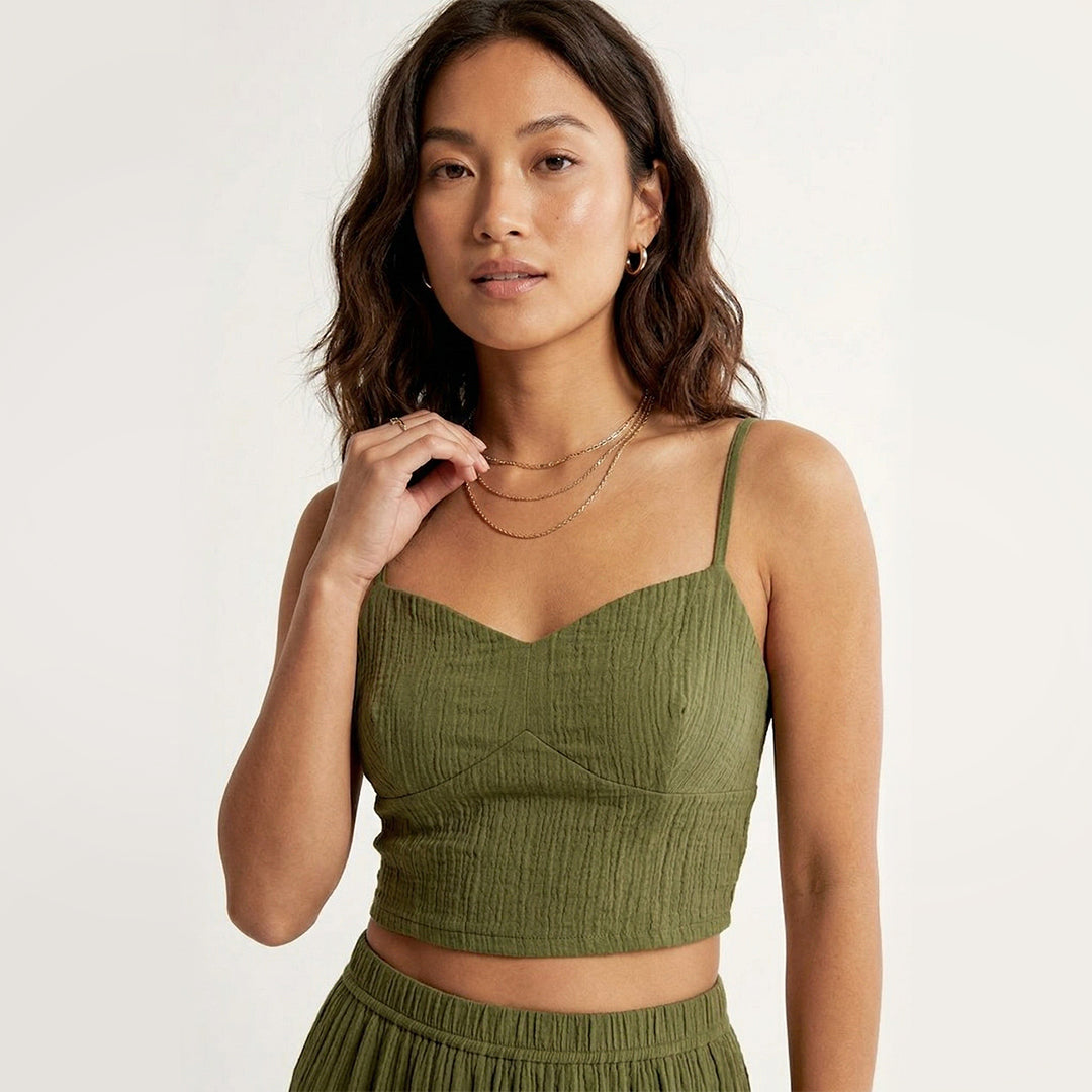 Crop Top Cami & Maxi Skirt Set
