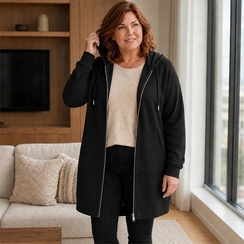 Women’s Longline Casual Hooded Jacket