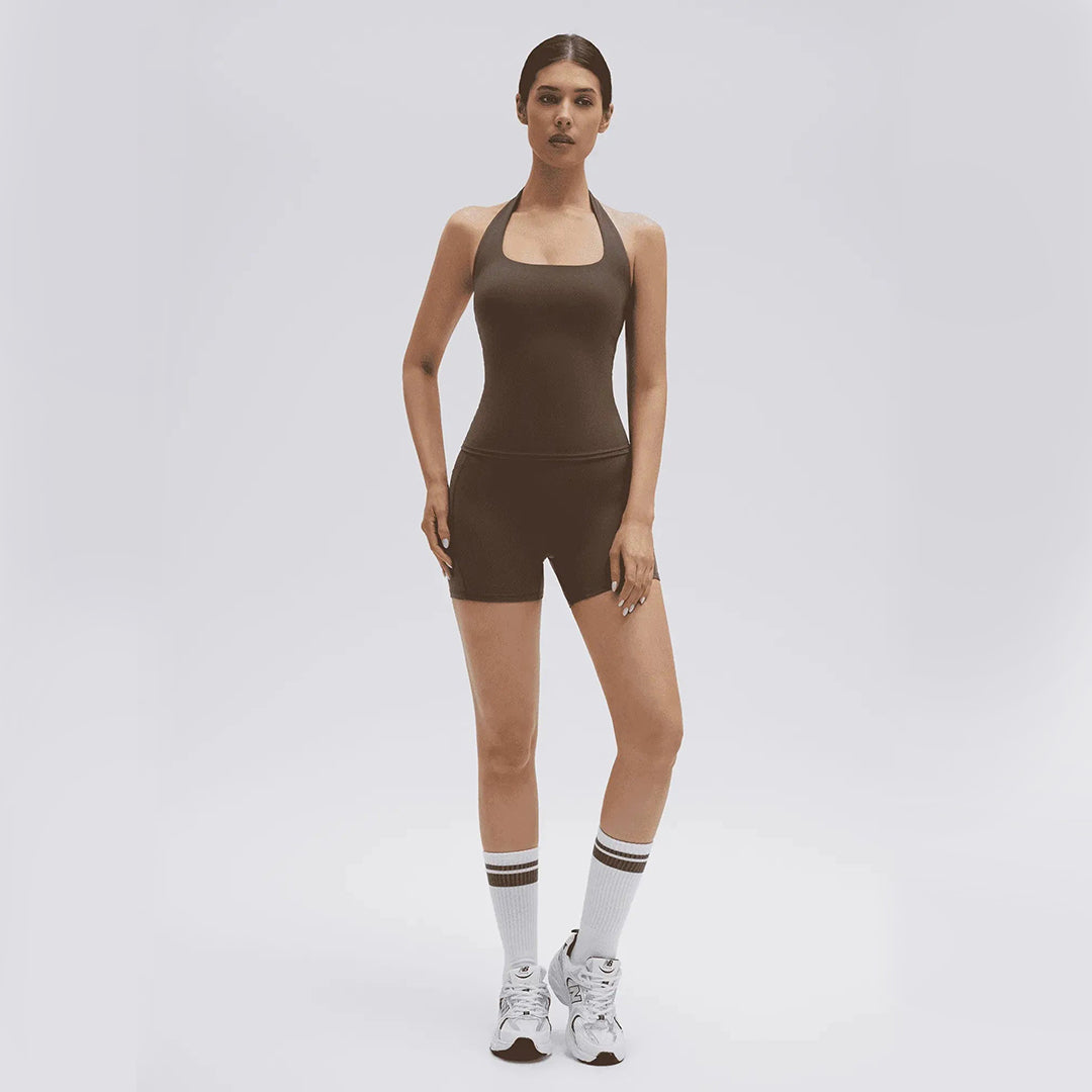 Halter Neck High Waisted 2 Piece Workout Sets