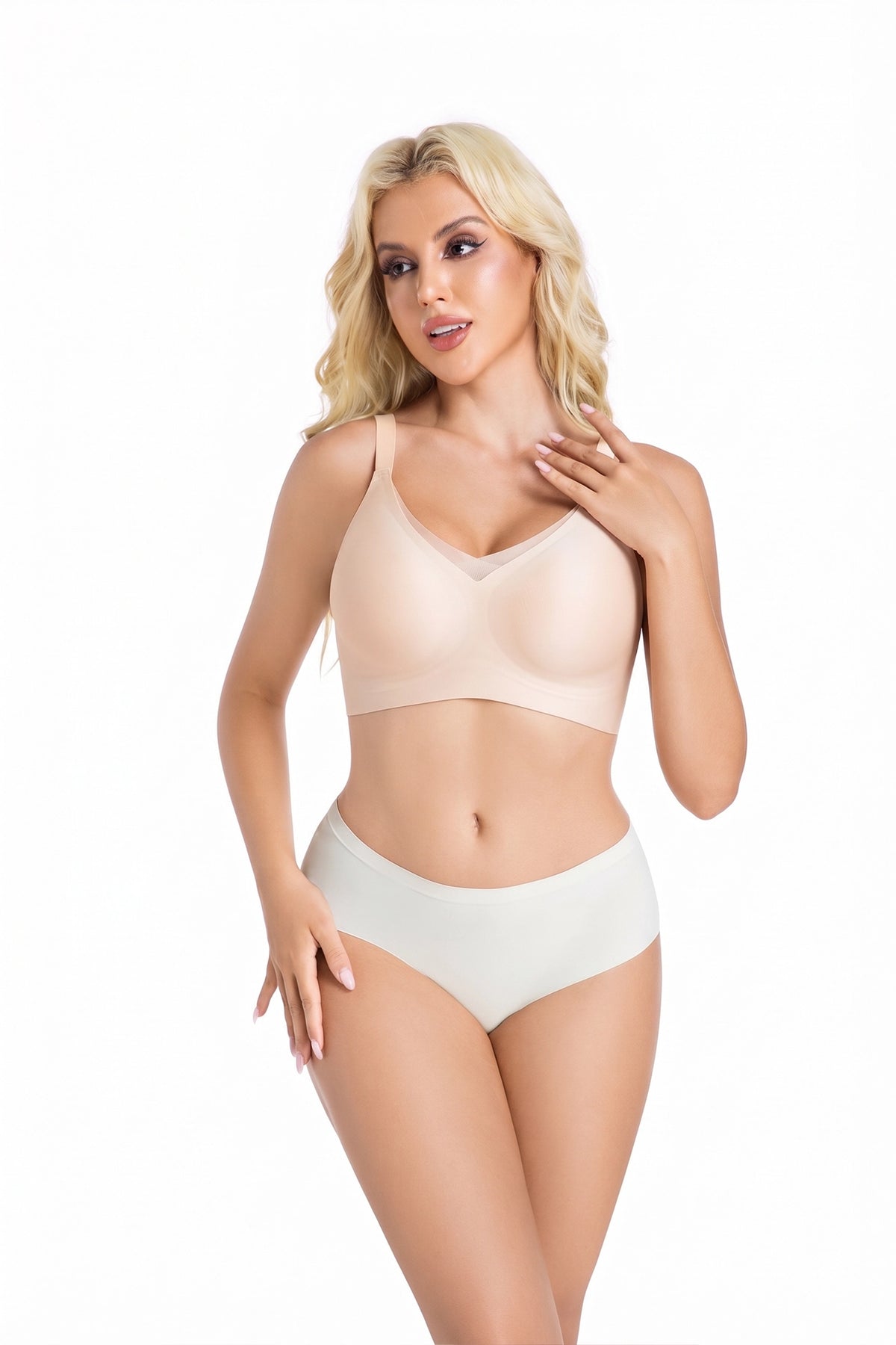 Women's Seamless Lace-Edge Wireless Bra for Everyday Comfort