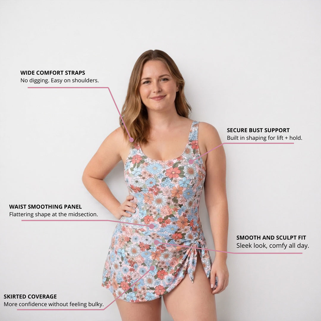 Tummy Control Plus Size One Piece Swimsuit