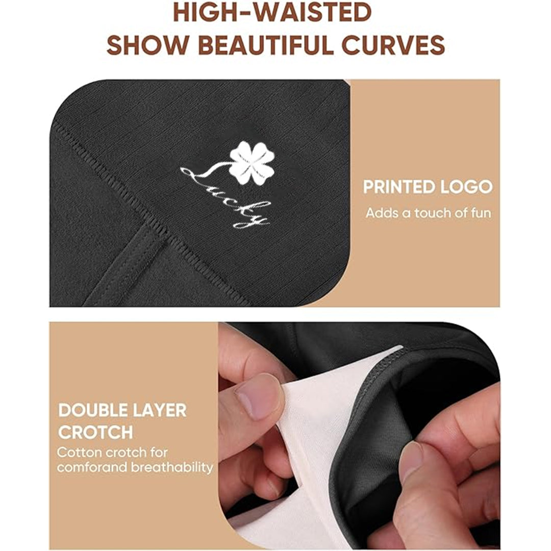 High-Waisted Clover Printed Milk Silk Briefs 4 Pack