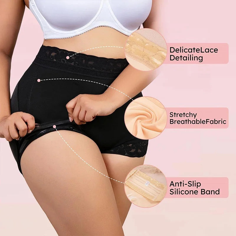 High-Waist Lace Butt-Lift Shapewear Shorts