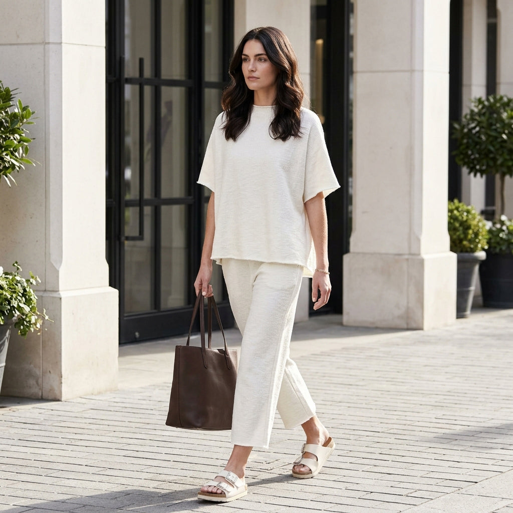 3/4 Batwing Sleeve Top & Wide Leg Pants Loungewear Set
