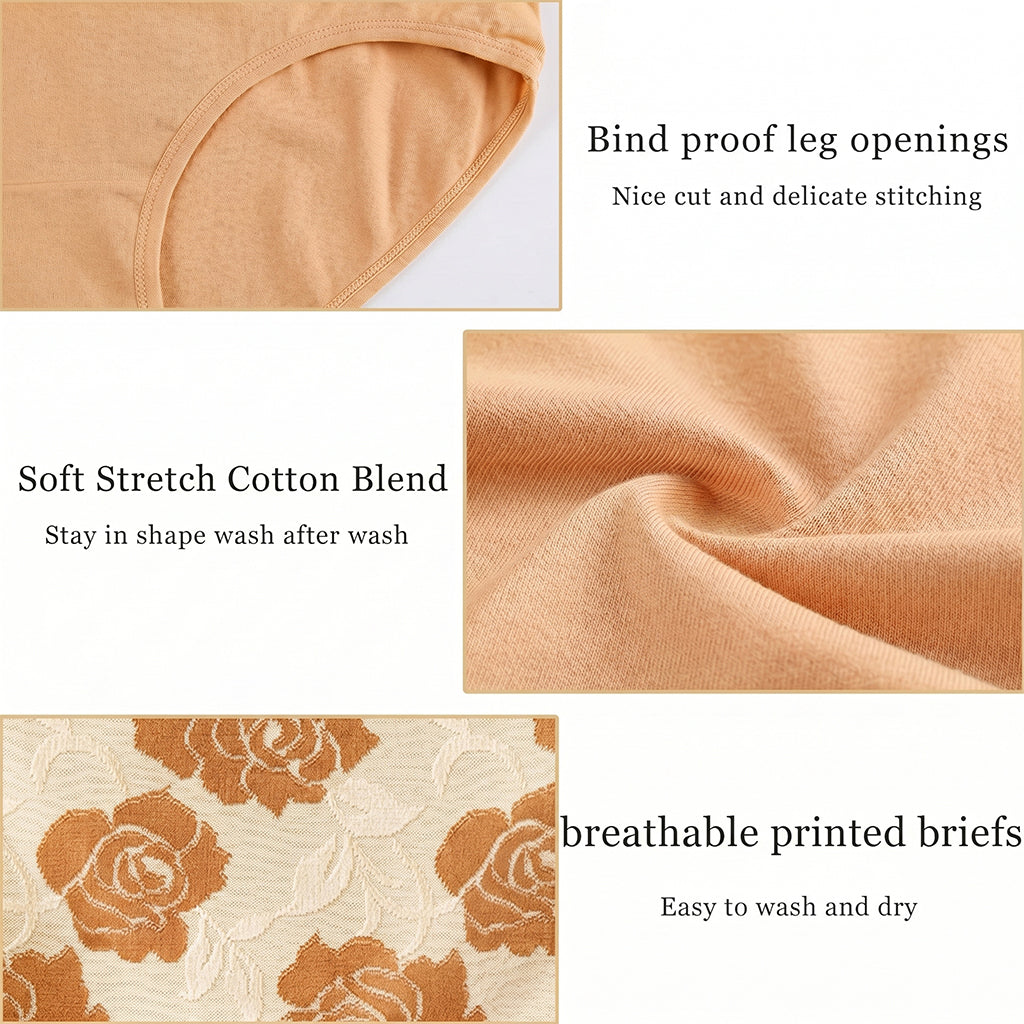 Elastic Printed High-Waist Panties