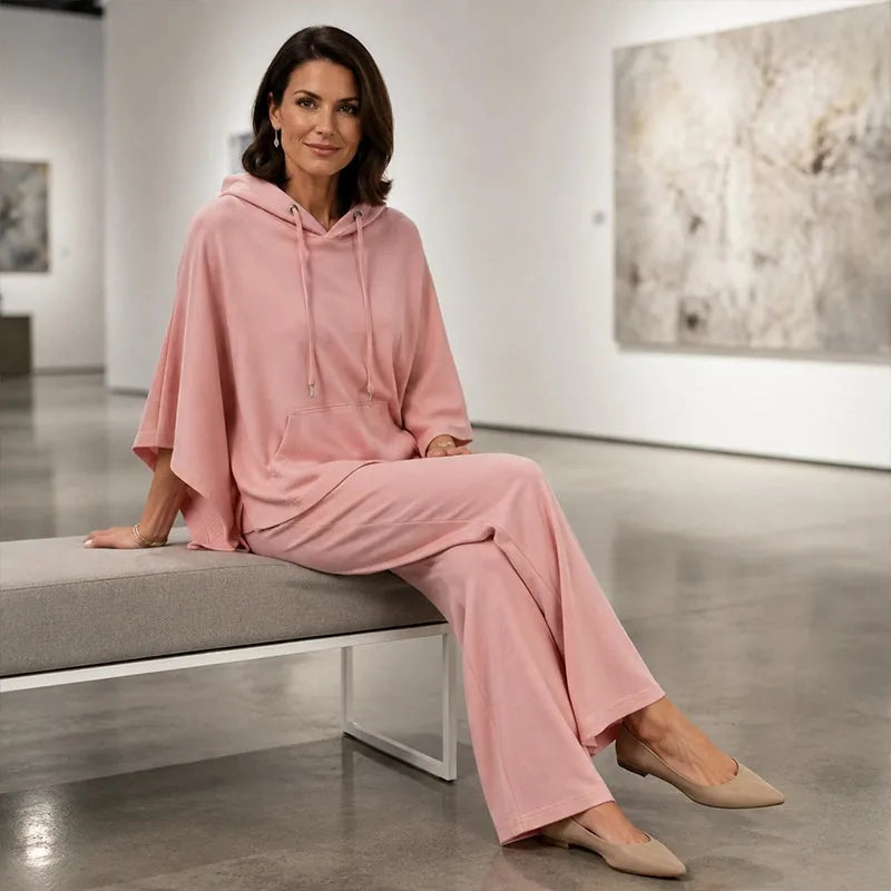 Women’s Asymmetric Hem Sweatshirt and Pants Set