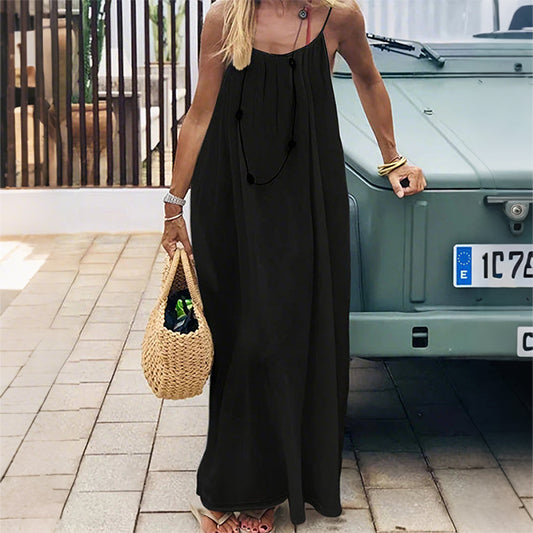 ☀️Women's Solid Color Backless Cami Dress