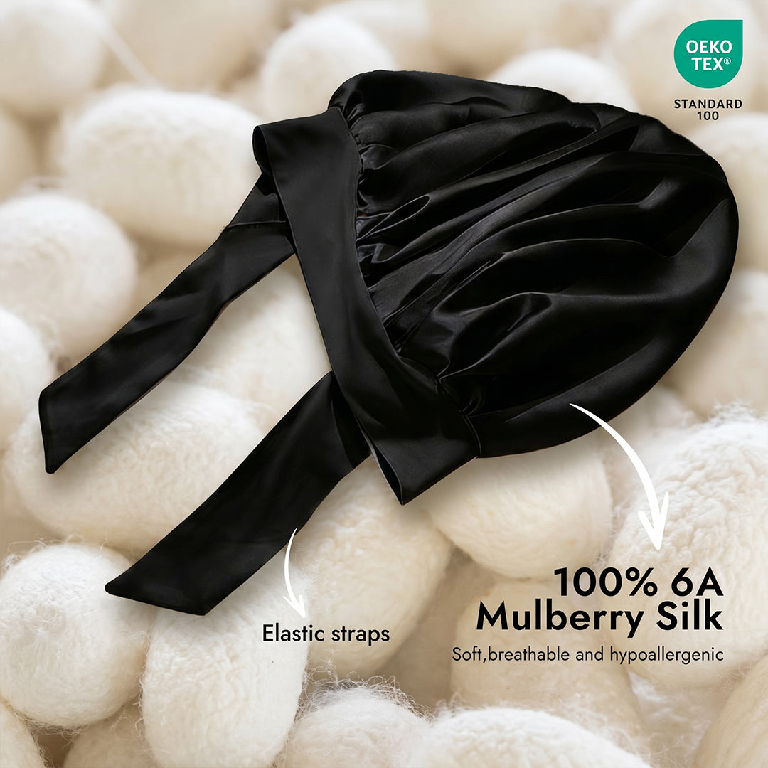 Pure Silk Bowknot Tie Bonnet