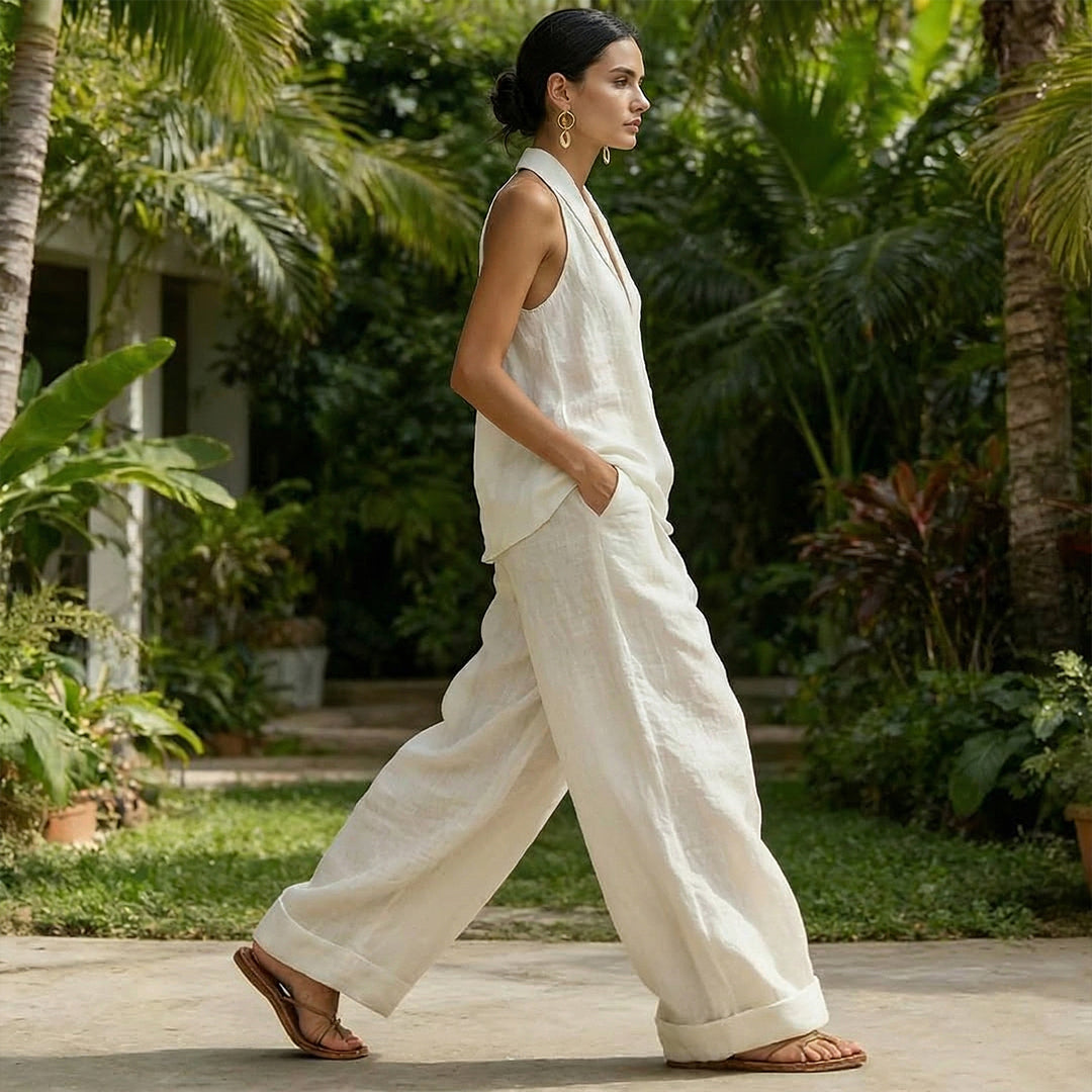 V-Neck Tank Top & Pants Set